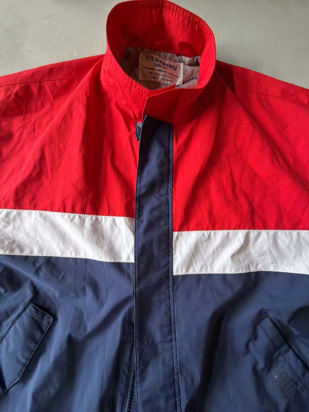 Tourney Gore-Tex Windbreaker Jacket Size X-Large Red White Blue
